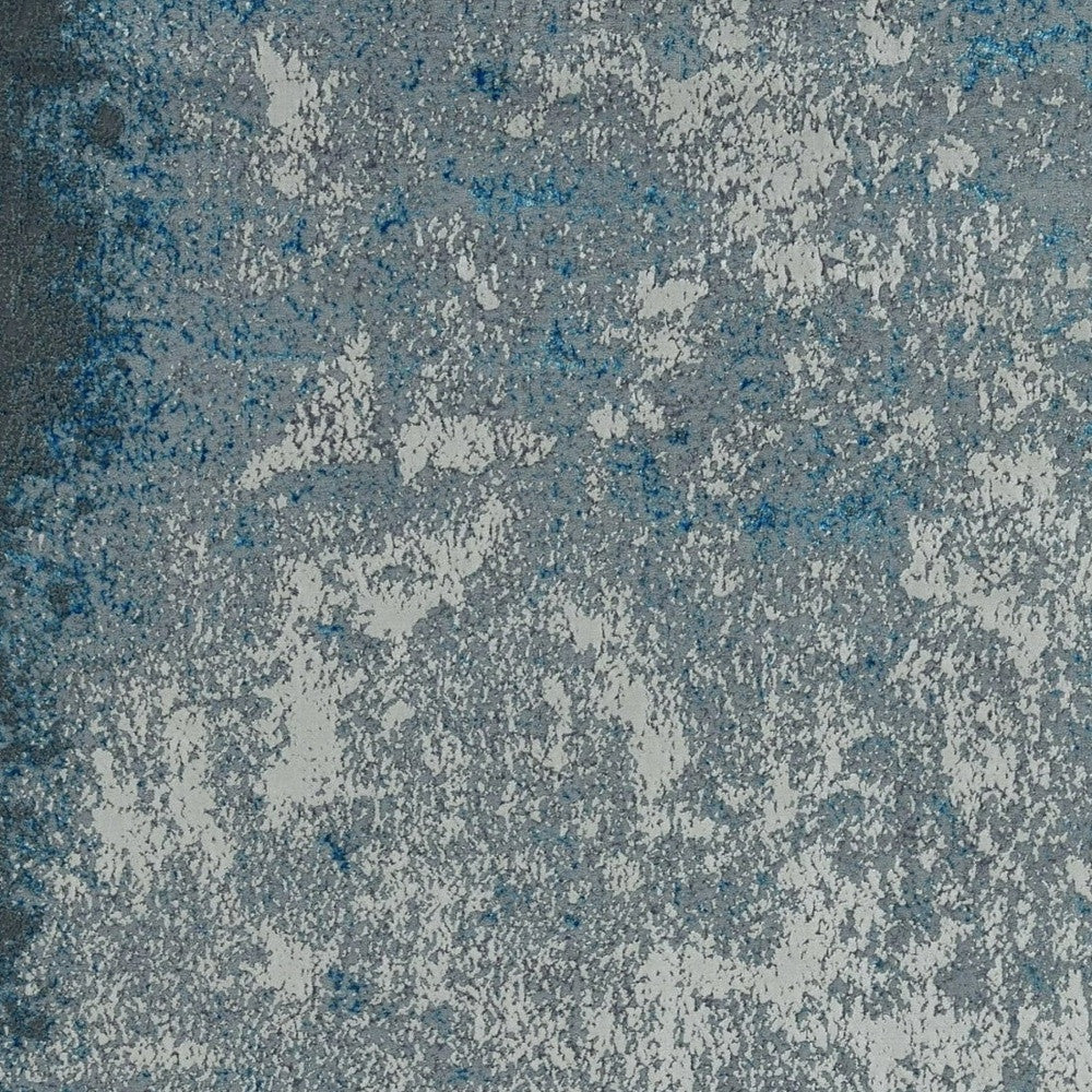 8' X 11' Blue and Silver Abstract Area Rug-Area Rugs-DECOROLALA