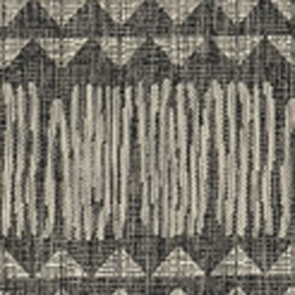 8' X 11' Charcoal Southwestern Indoor Outdoor Area Rug-Outdoor Rugs-DECOROLALA