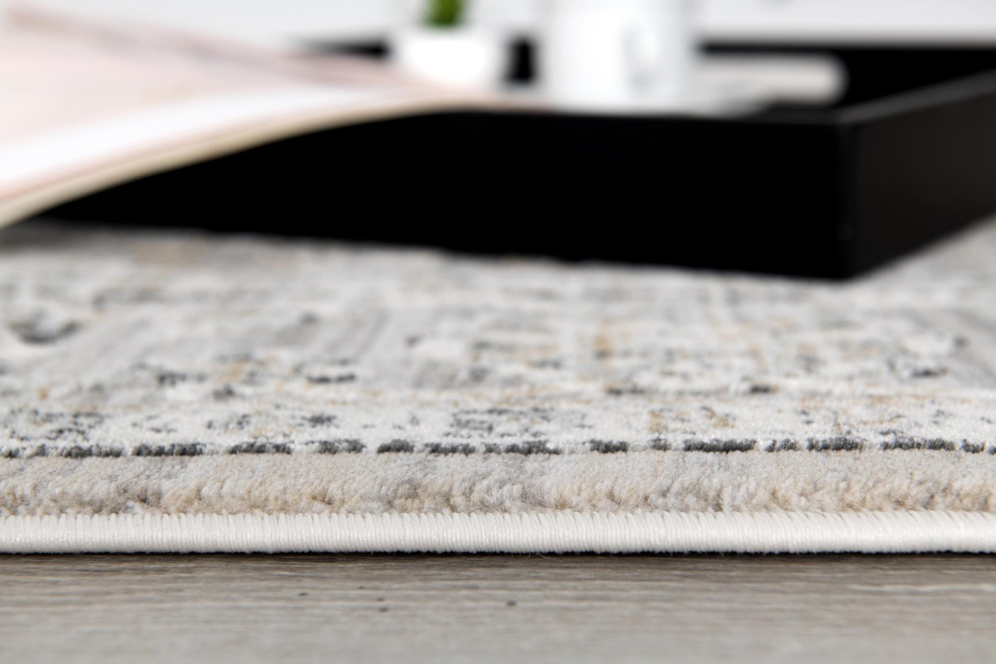 8' X 11' Cream Grey Oriental Area Rug-Area Rugs-DECOROLALA