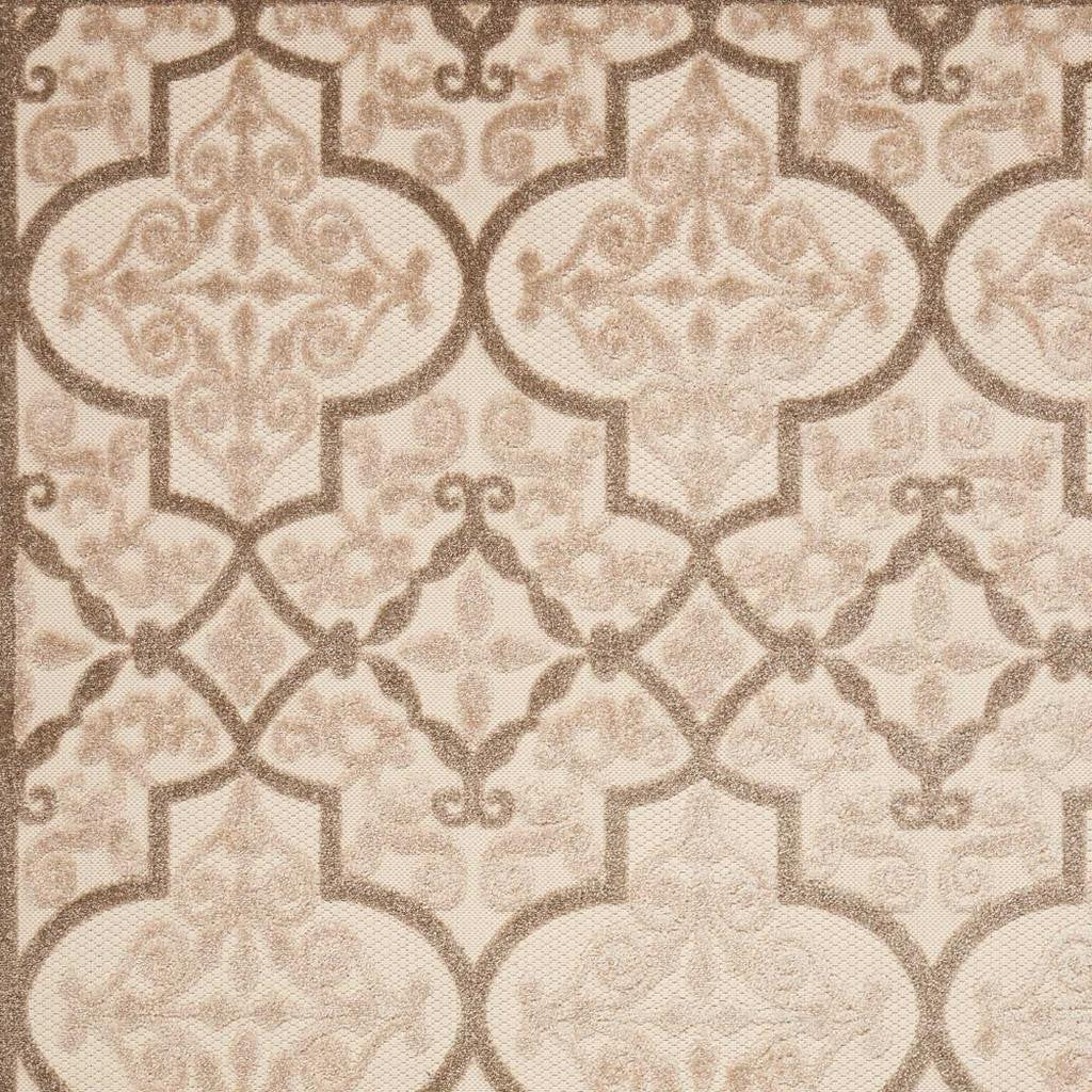 8' X 11' Cream Moroccan Indoor Outdoor Area Rug-Outdoor Rugs-DECOROLALA