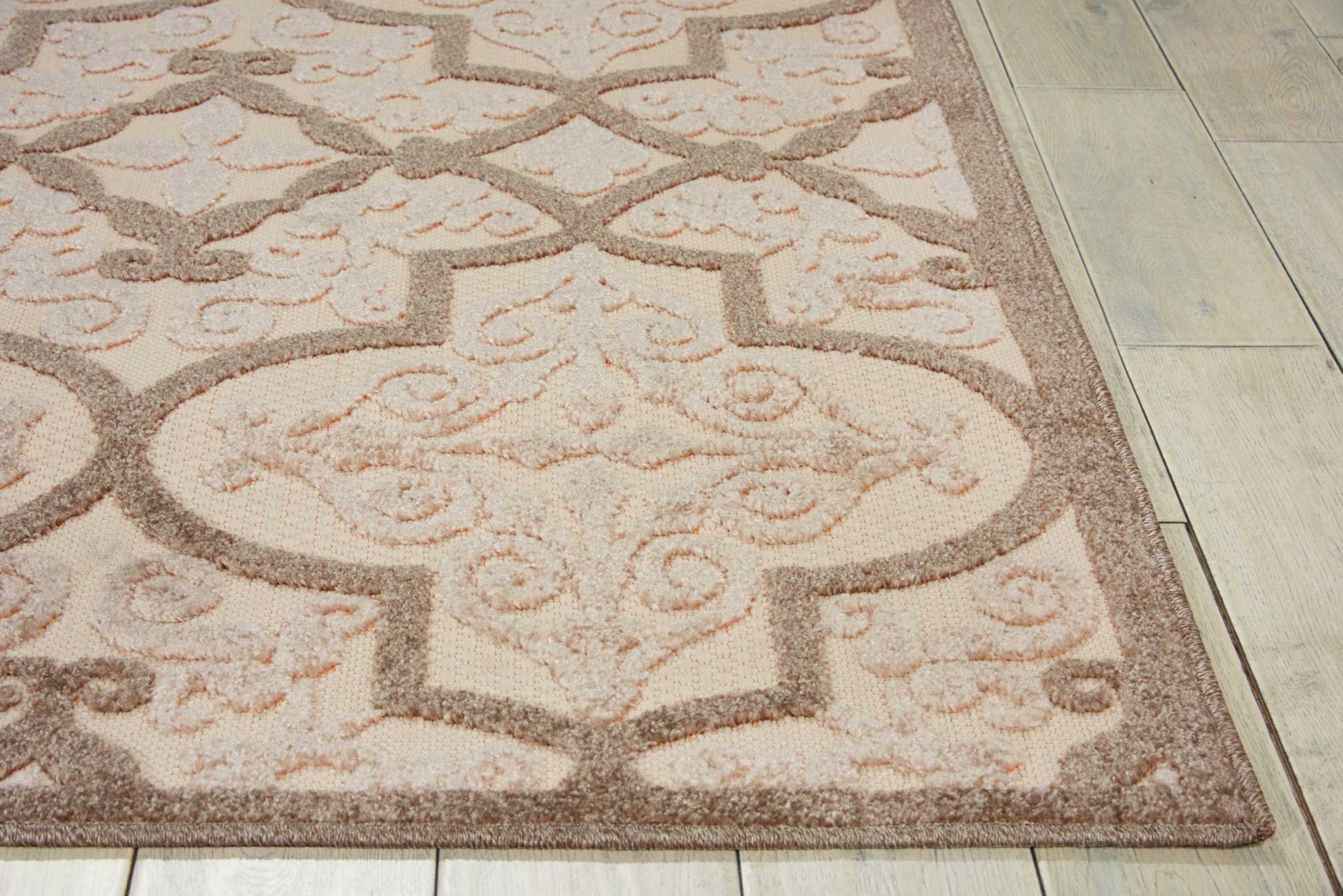 8' X 11' Cream Moroccan Indoor Outdoor Area Rug-Outdoor Rugs-DECOROLALA