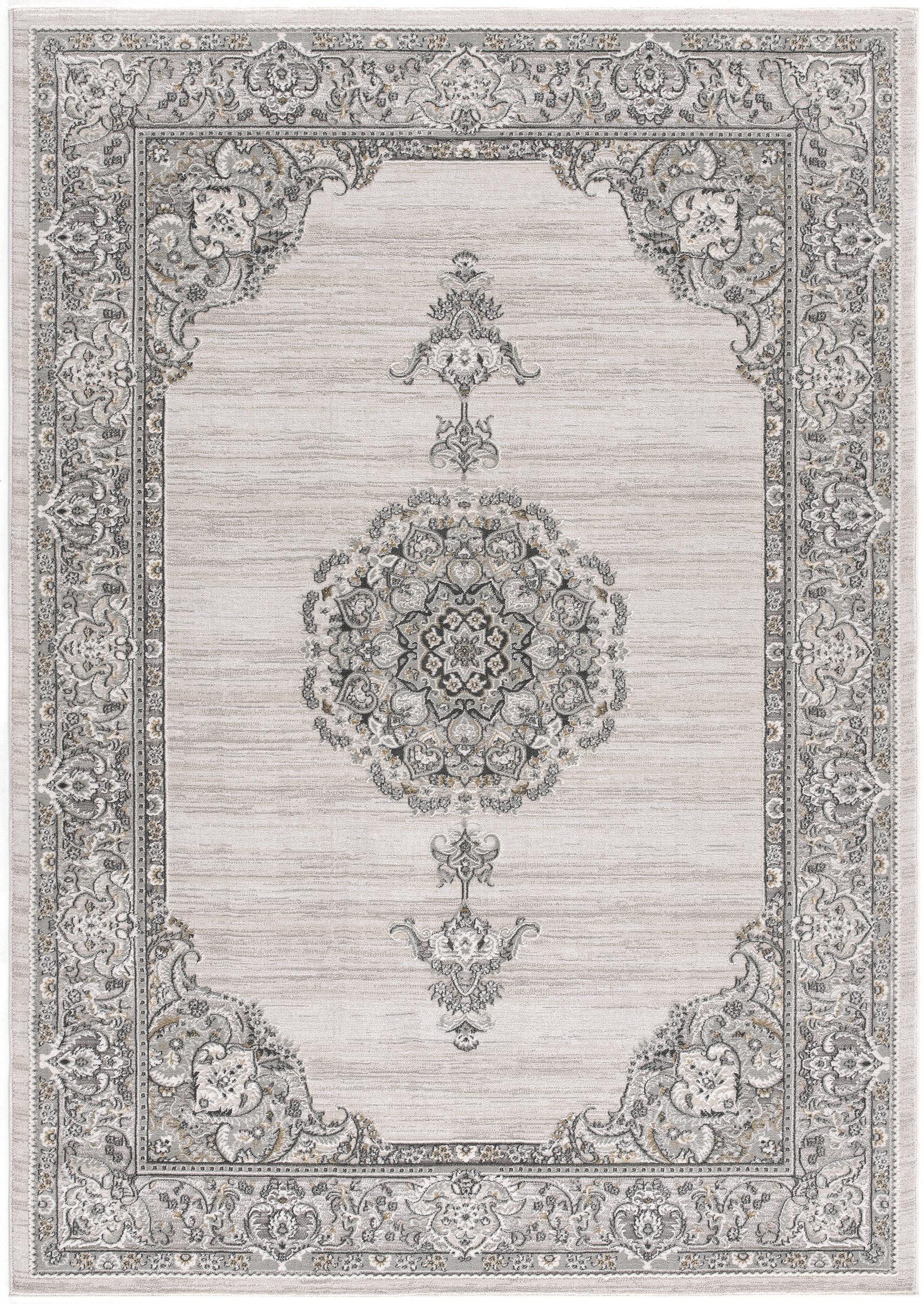 8' X 11' Cream Oriental Area Rug-Area Rugs-DECOROLALA