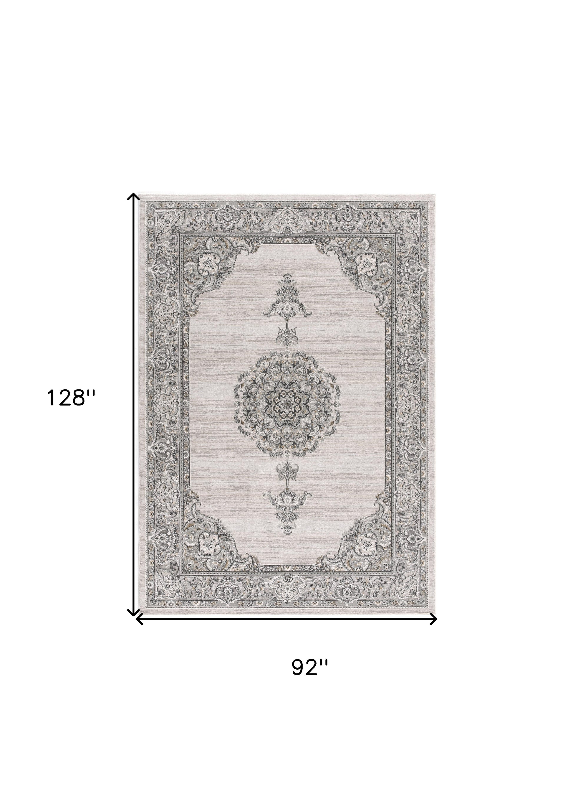 8' X 11' Cream Oriental Area Rug-Area Rugs-DECOROLALA