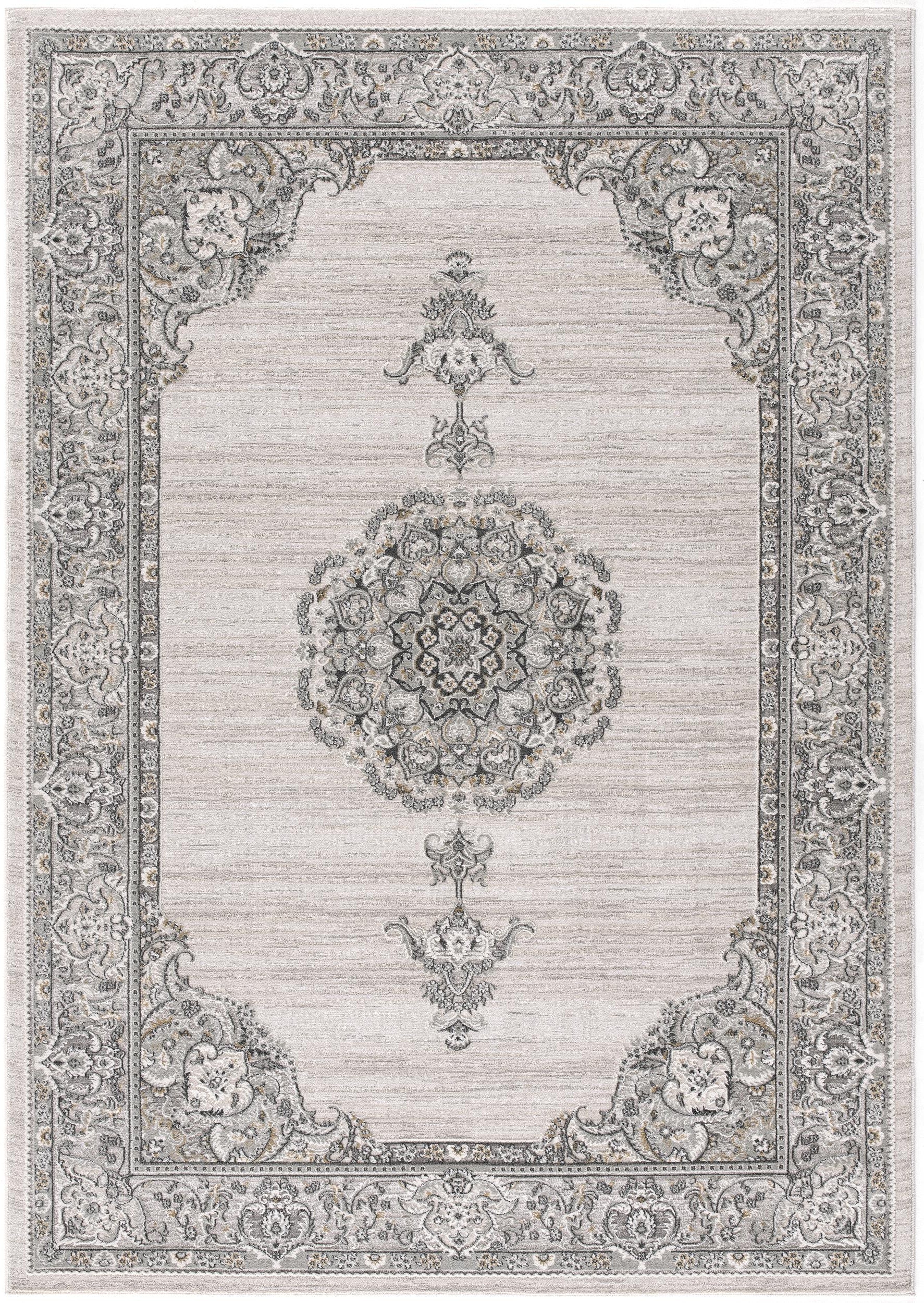 8' X 11' Cream Oriental Area Rug-Area Rugs-DECOROLALA