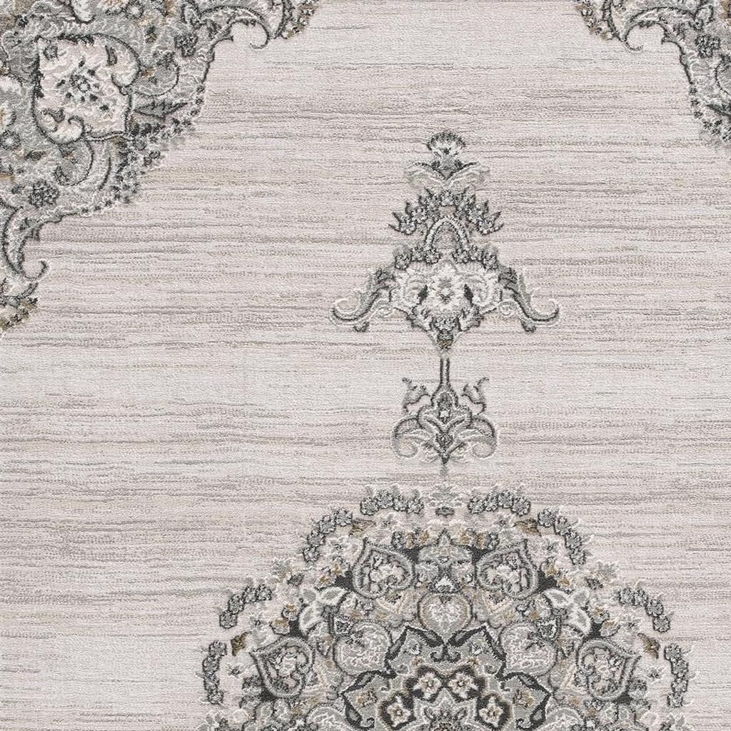 8' X 11' Cream Oriental Area Rug-Area Rugs-DECOROLALA