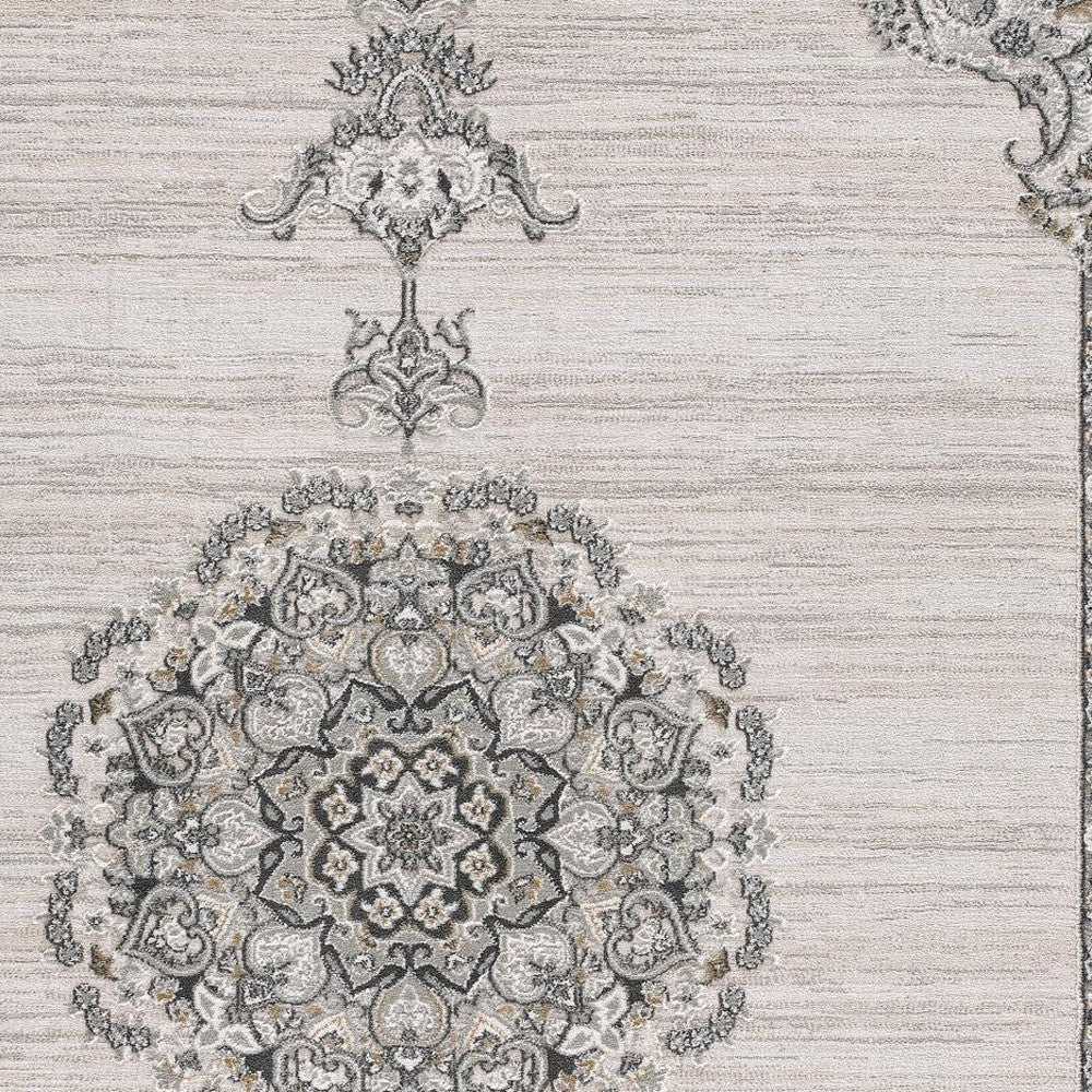 8' X 11' Cream Oriental Area Rug-Area Rugs-DECOROLALA