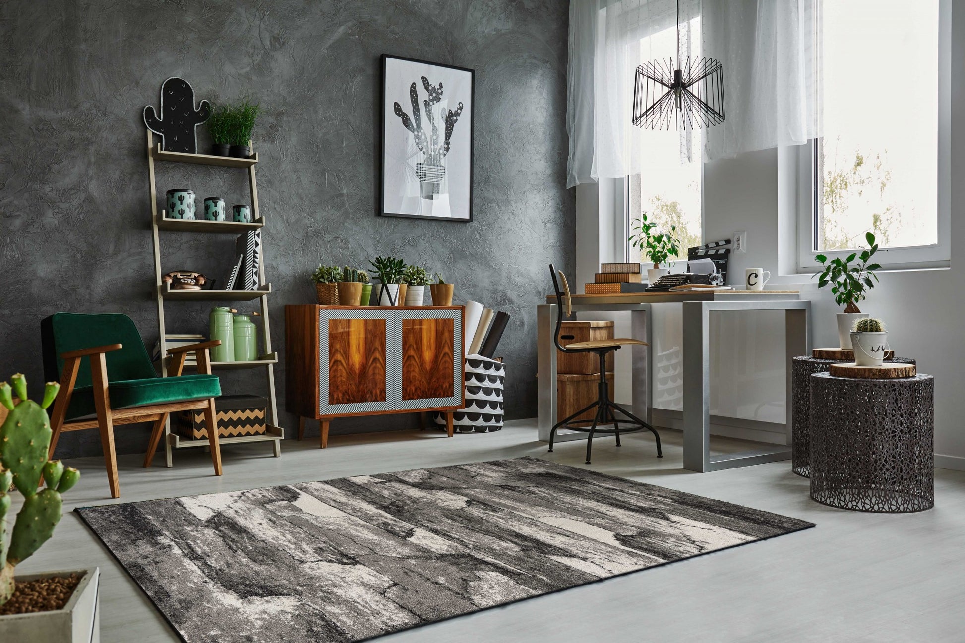 8' X 11' Gray Abstract Area Rug-Area Rugs-DECOROLALA
