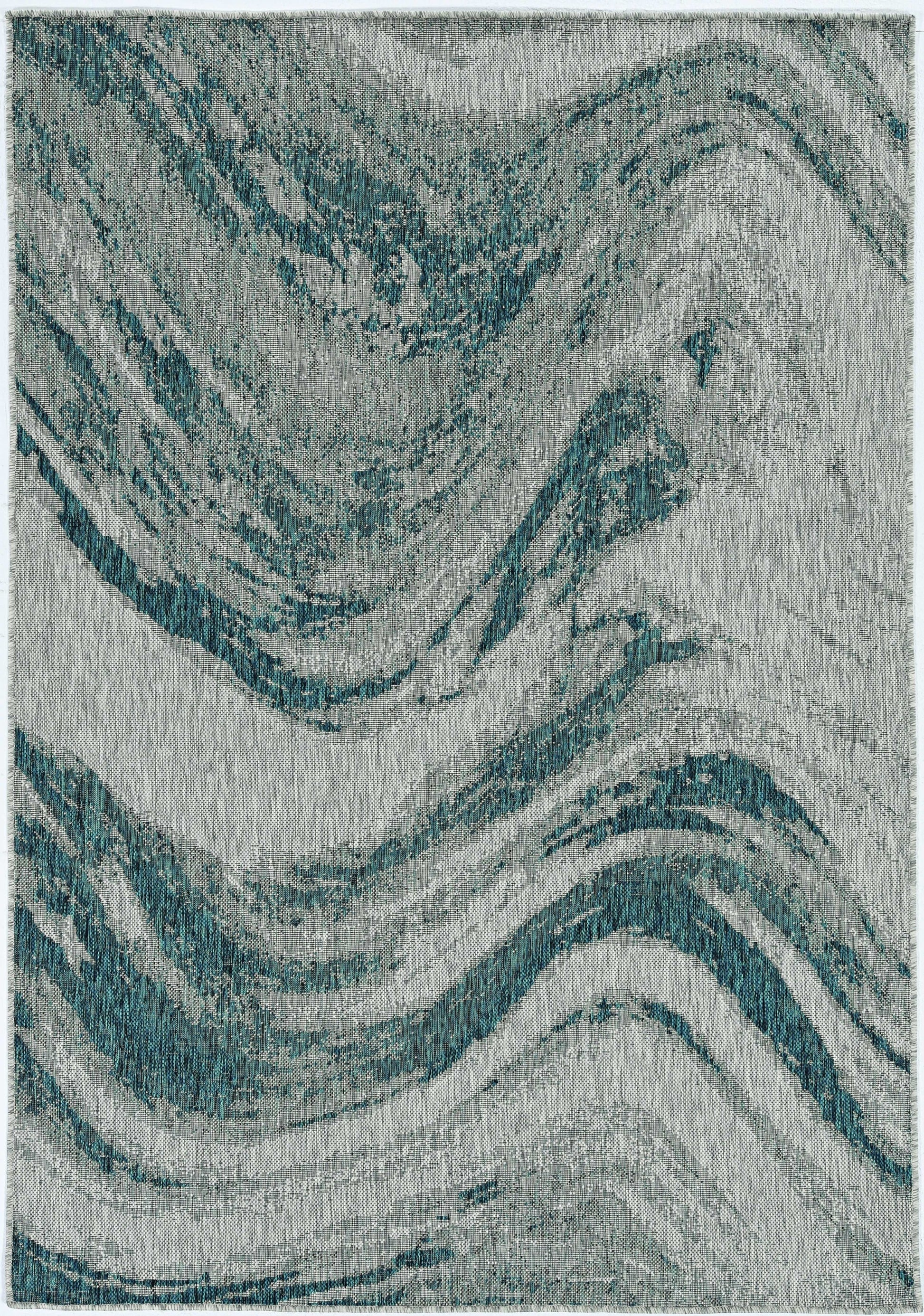 8' X 11' Gray Abstract Indoor Outdoor Area Rug-Outdoor Rugs-DECOROLALA