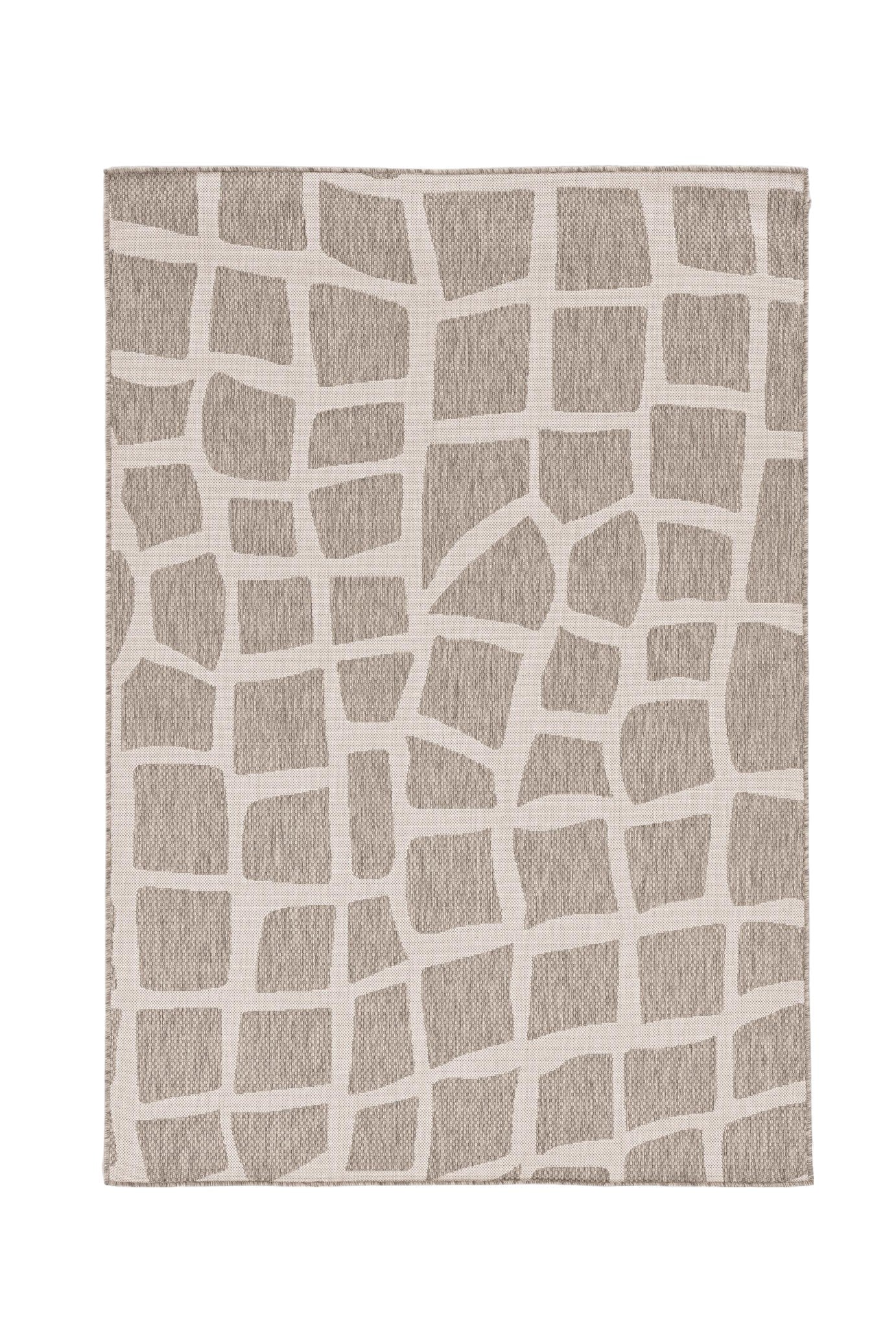 8' X 11' Gray And Ivory Cobblestone Area Rug-Area Rugs-DECOROLALA