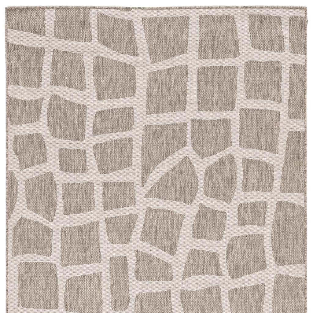 8' X 11' Gray And Ivory Cobblestone Area Rug-Area Rugs-DECOROLALA