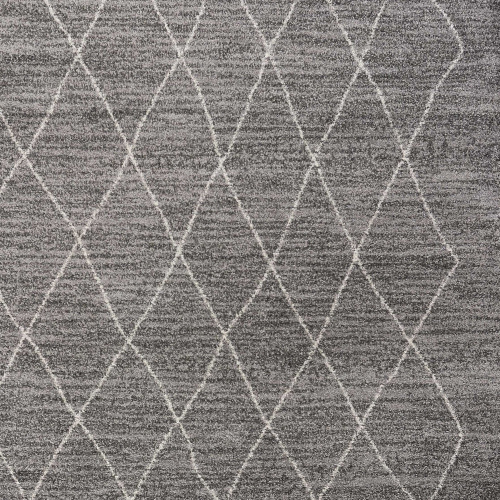 8' X 11' Gray And Ivory Geometric Area Rug-Area Rugs-DECOROLALA