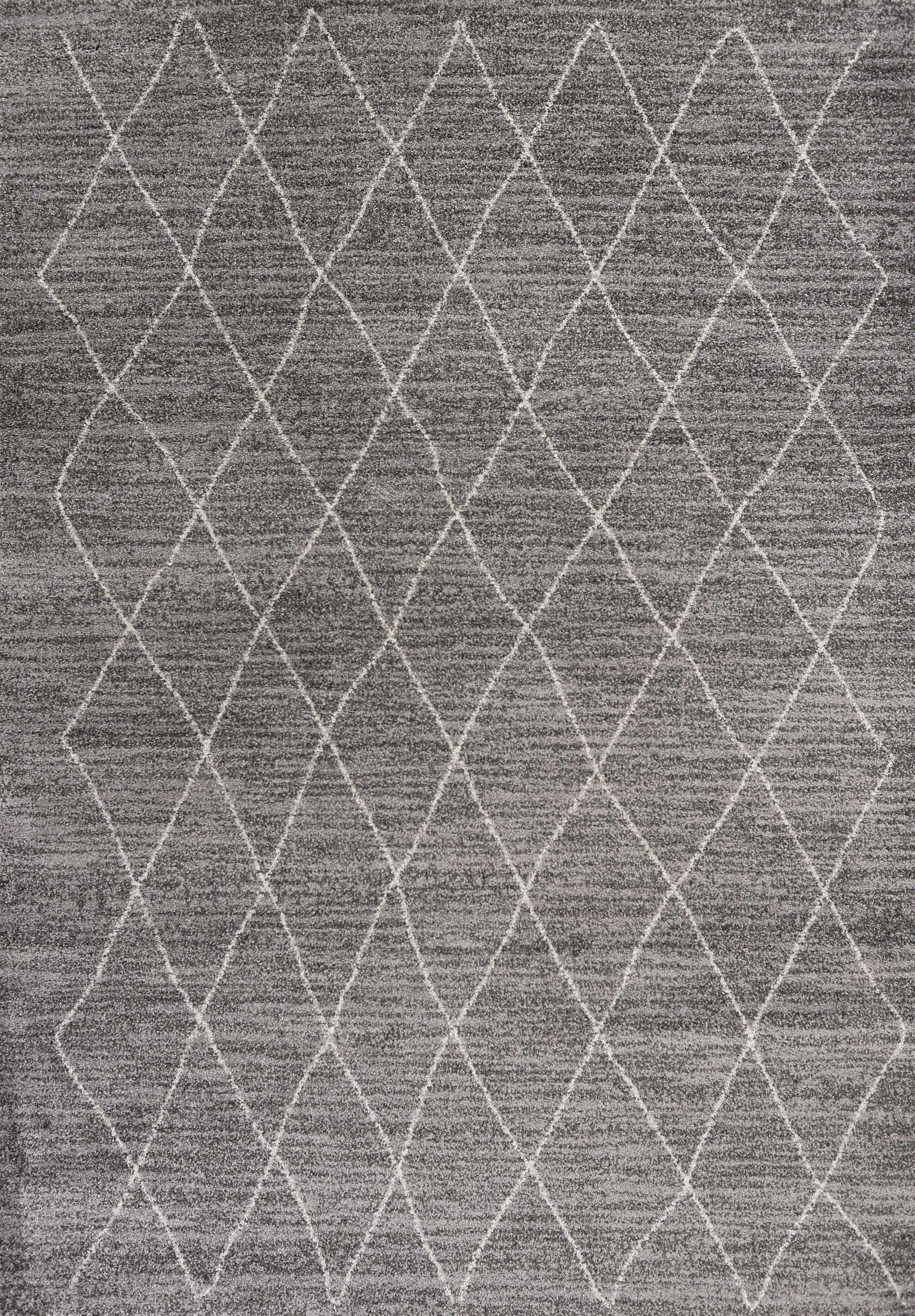 8' X 11' Gray And Ivory Geometric Area Rug-Area Rugs-DECOROLALA