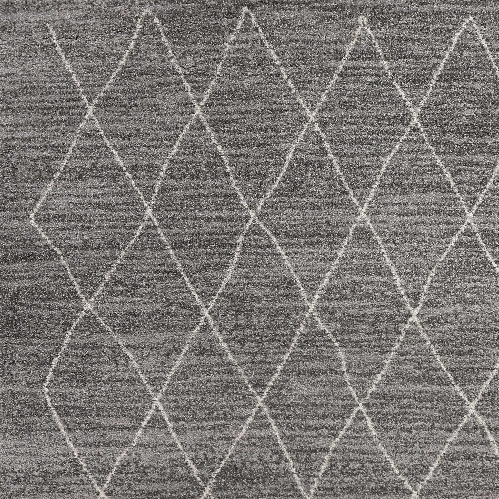 8' X 11' Gray And Ivory Geometric Area Rug-Area Rugs-DECOROLALA