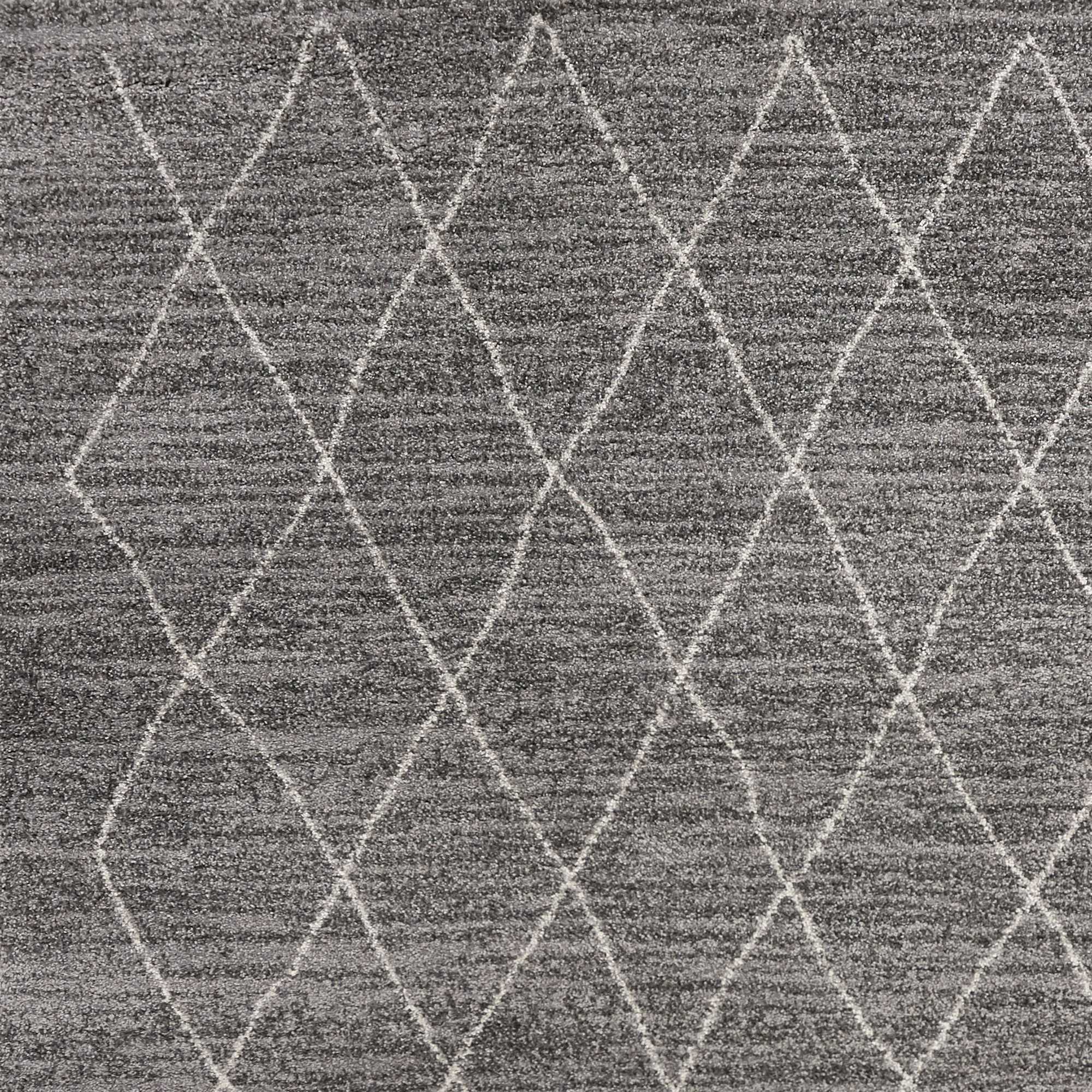 8' X 11' Gray And Ivory Geometric Area Rug-Area Rugs-DECOROLALA
