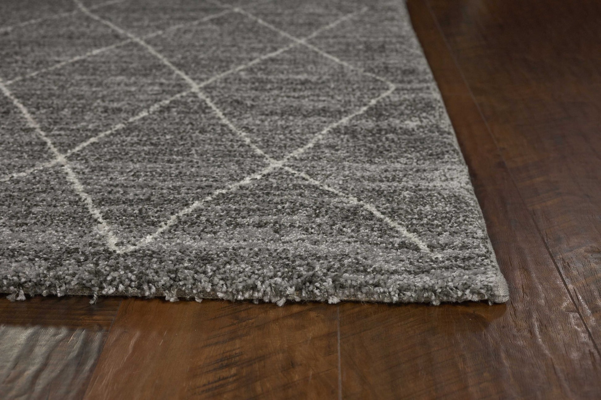 8' X 11' Gray And Ivory Geometric Area Rug-Area Rugs-DECOROLALA