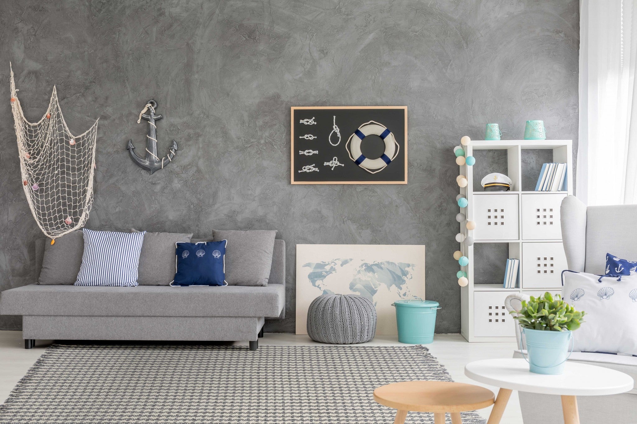 8' X 11' Gray And Ivory Wool Houndstooth Hand Woven Area Rug-Area Rugs-DECOROLALA