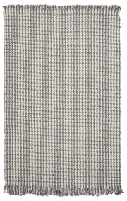 8' X 11' Gray And Ivory Wool Houndstooth Hand Woven Area Rug-Area Rugs-DECOROLALA