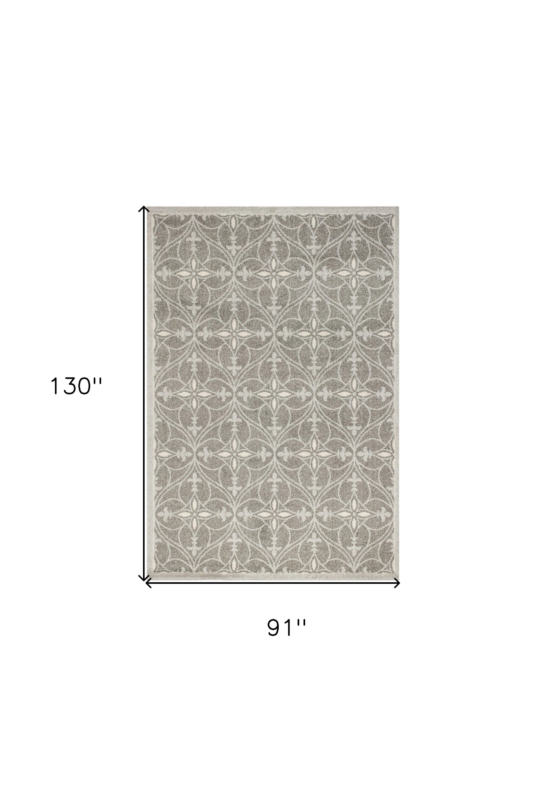 8' X 11' Gray Area Rug With UV Protection-Area Rugs-DECOROLALA