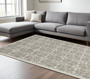 8' X 11' Gray Area Rug With UV Protection-Area Rugs-DECOROLALA