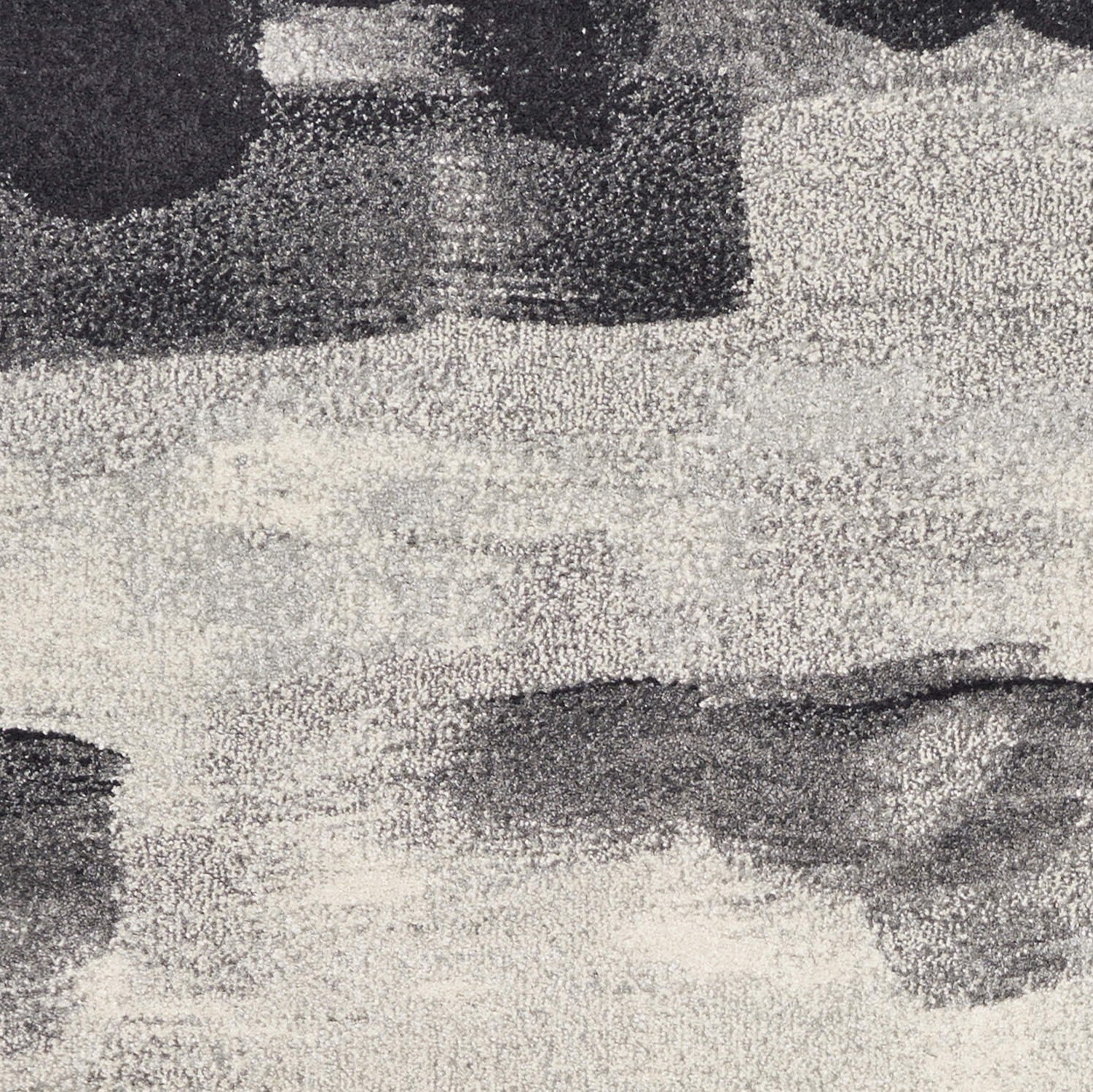 8' X 11' Gray Black And Ivory Abstract Area Rug-Area Rugs-DECOROLALA