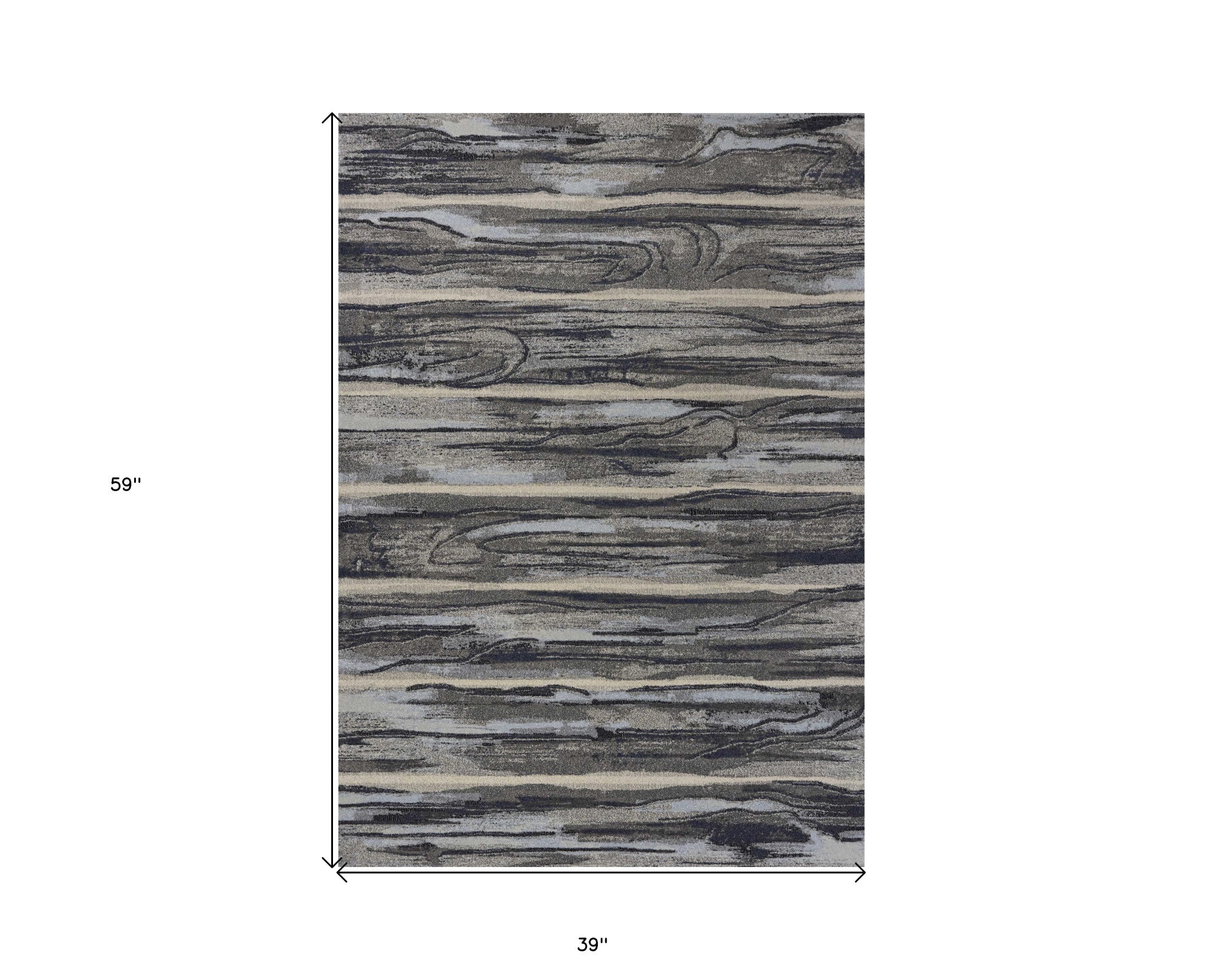 8' X 11' Gray Blue And Black Abstract Area Rug-Area Rugs-DECOROLALA