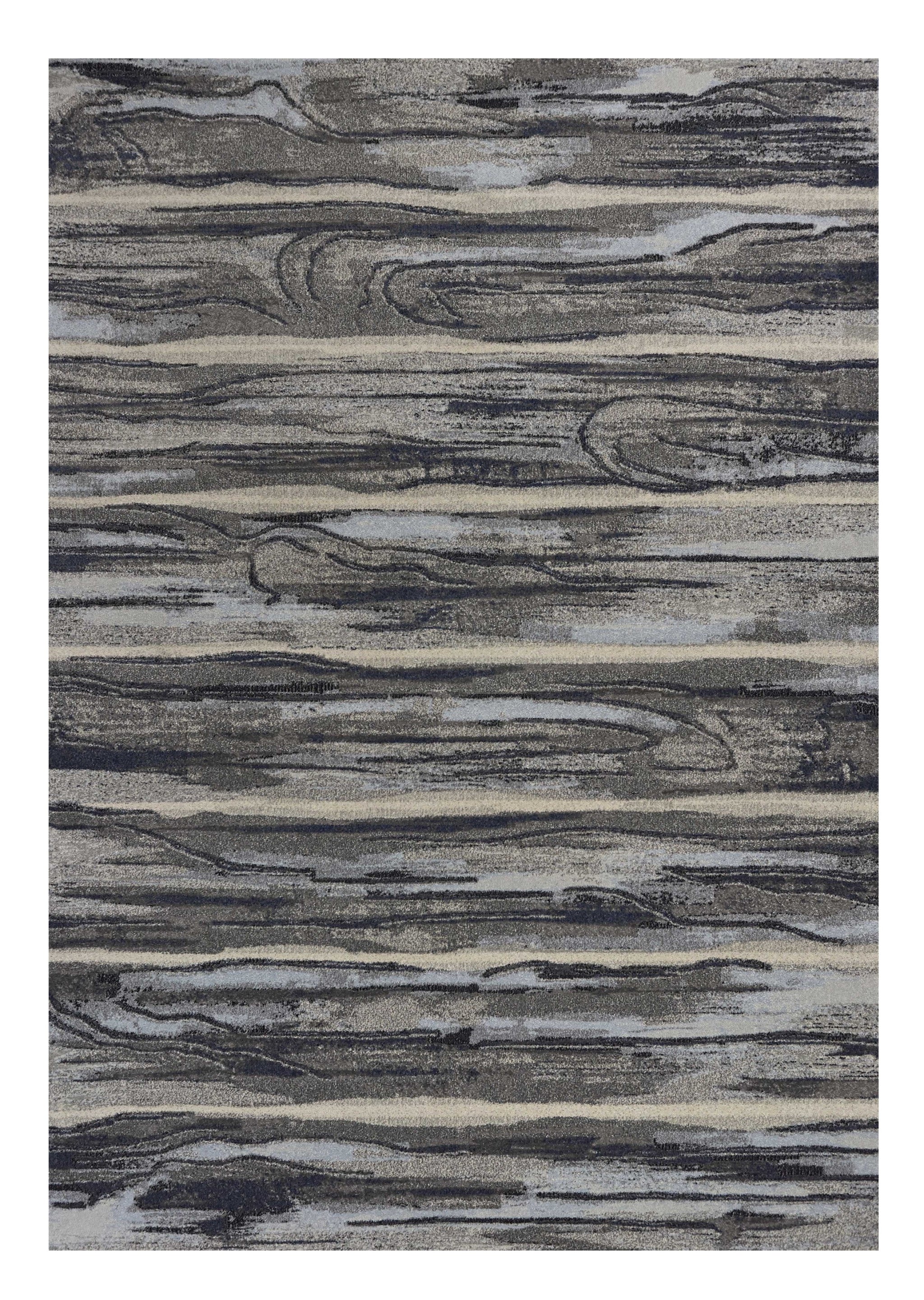 8' X 11' Gray Blue And Black Abstract Area Rug-Area Rugs-DECOROLALA