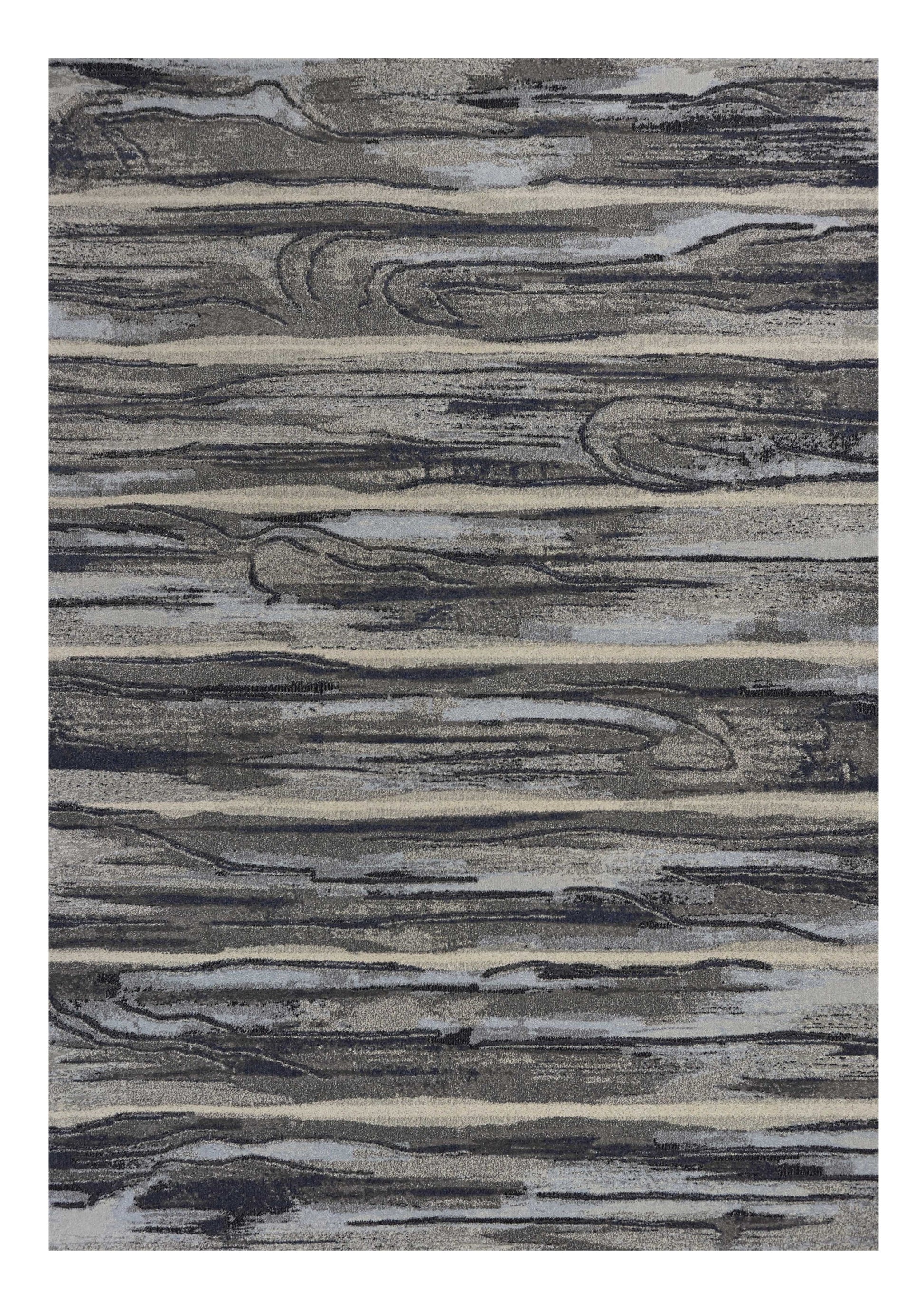 8' X 11' Gray Blue And Black Abstract Area Rug-Area Rugs-DECOROLALA
