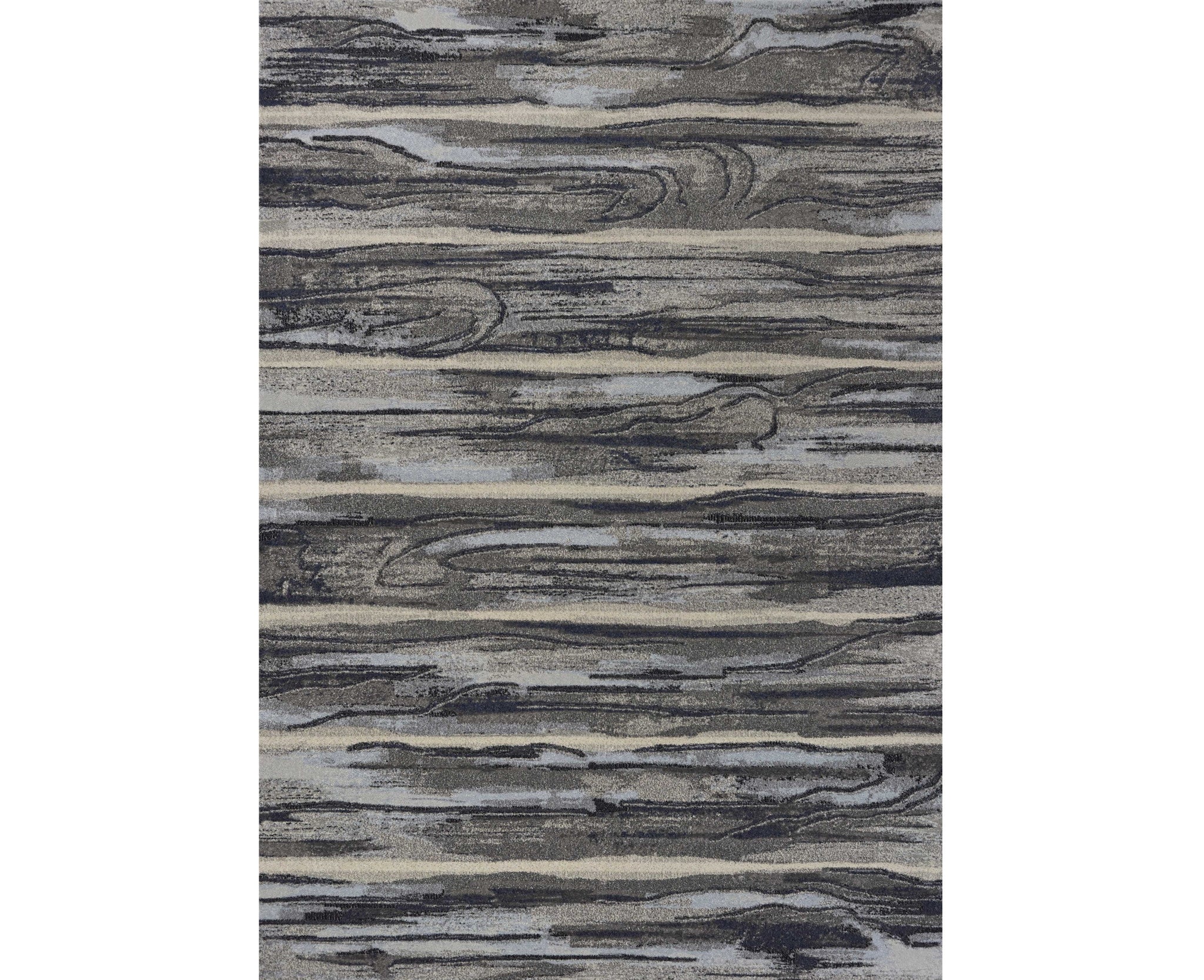 8' X 11' Gray Blue And Black Abstract Area Rug-Area Rugs-DECOROLALA