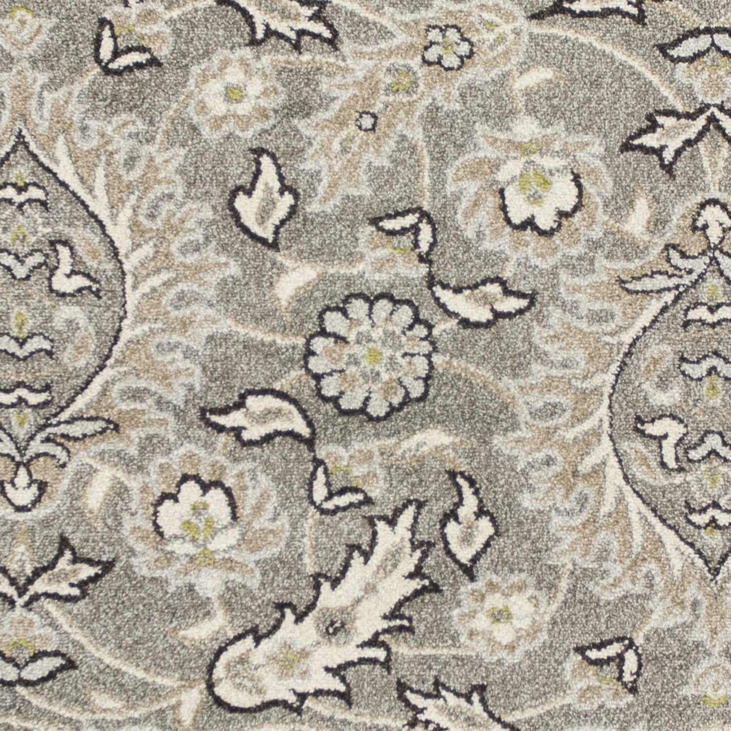 8' X 11' Gray Damask Indoor Outdoor Area Rug-Outdoor Rugs-DECOROLALA
