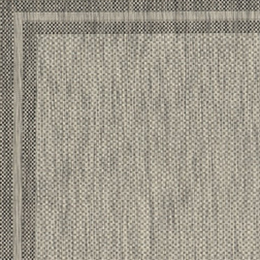 8' X 11' Gray Striped Indoor Outdoor Area Rug-Outdoor Rugs-DECOROLALA
