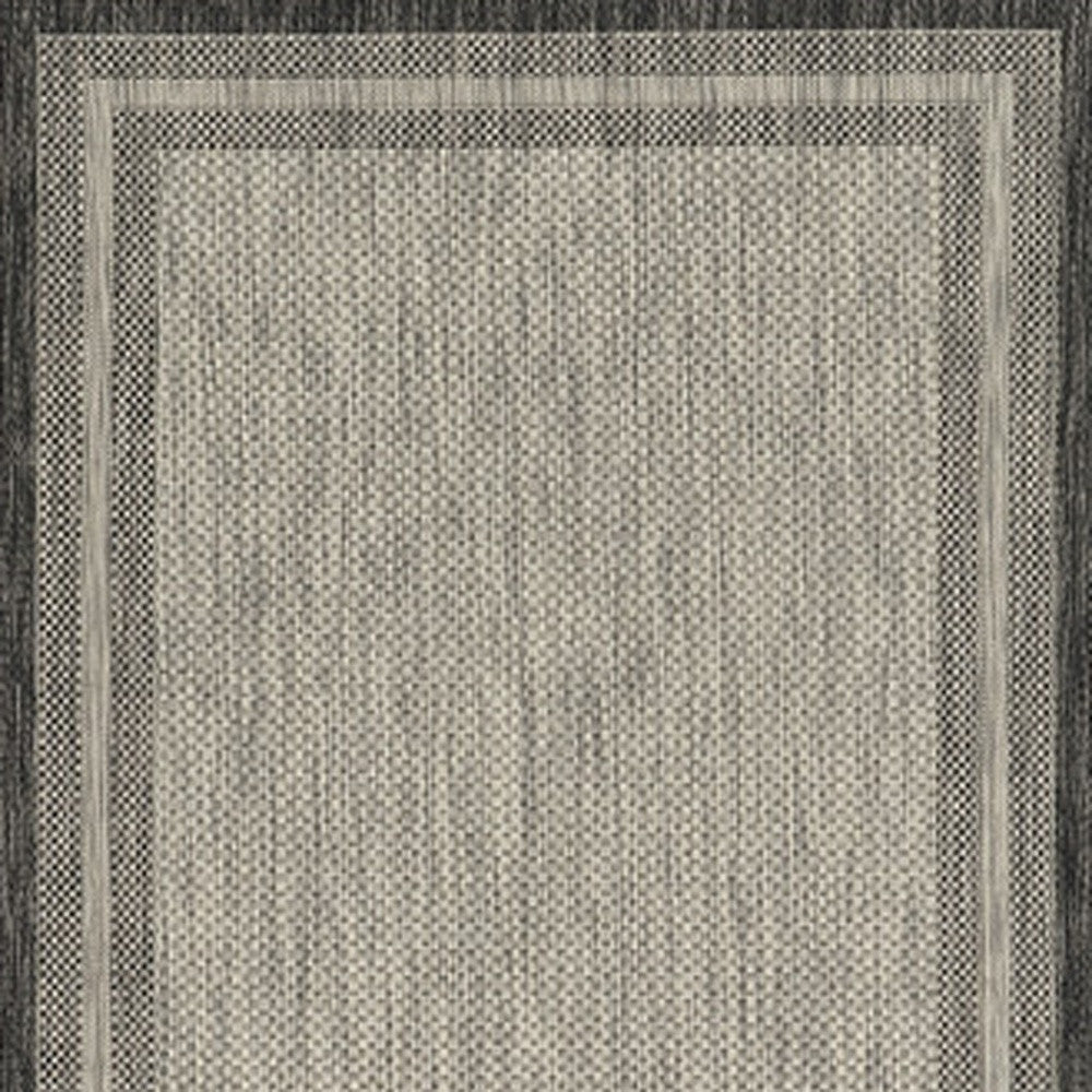 8' X 11' Gray Striped Indoor Outdoor Area Rug-Outdoor Rugs-DECOROLALA