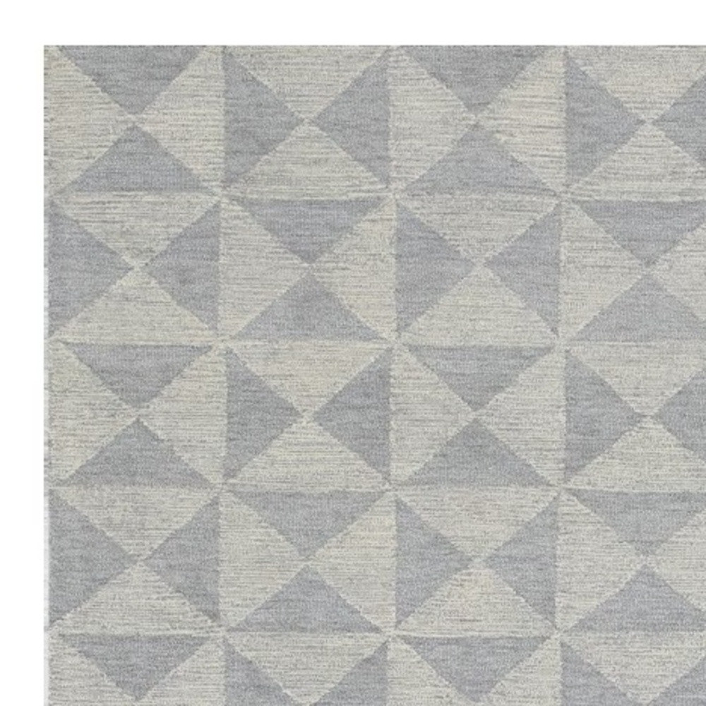 8' X 11' Gray and Light Gray Wool Geometric Hand Tufted Area Rug-Area Rugs-DECOROLALA