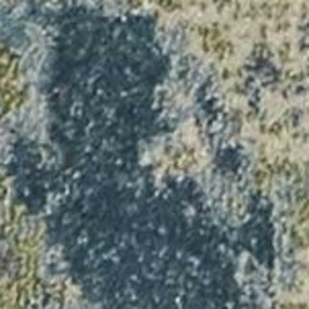 8' X 11' Green Blue Machine Woven Abstract Indoor Area Rug-Area Rugs-DECOROLALA