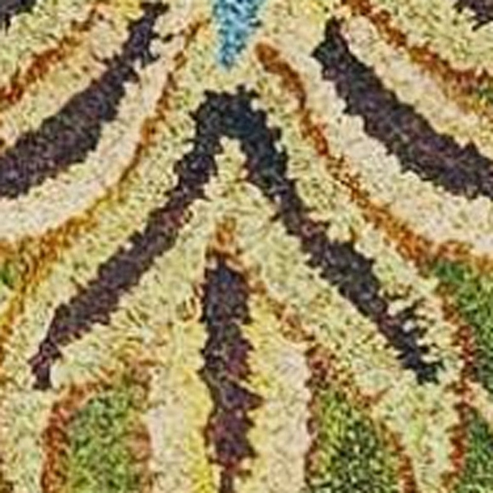 8' X 11' Green Red And Ivory Wool Floral Medallion Hand Tufted Area Rug-Area Rugs-DECOROLALA