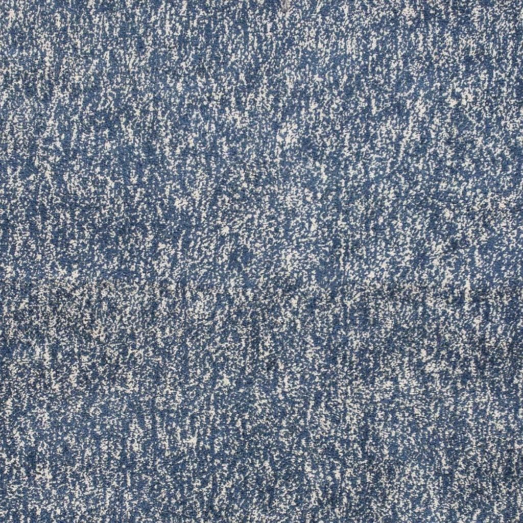 8' X 11' Indigo And Ivory Abstract Shag Hand Woven Area Rug-Area Rugs-DECOROLALA