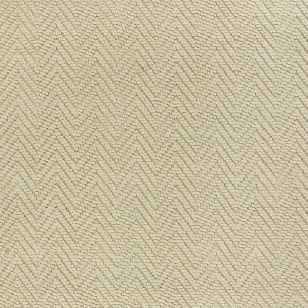 8' X 11' Ivory And Beige Jute Chevron Hand Woven Area Rug-Area Rugs-DECOROLALA