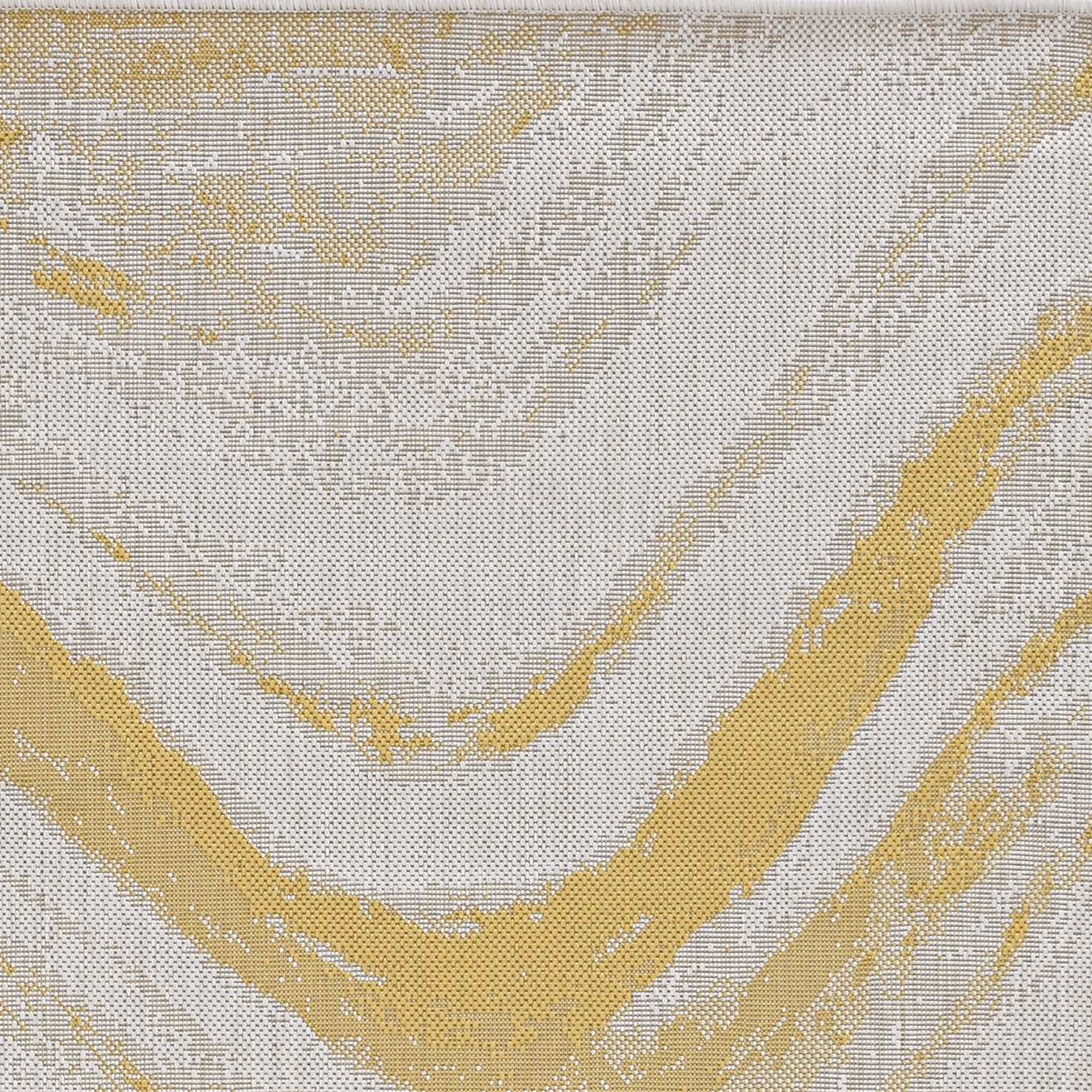 8' X 11' Ivory And Gold Abstract Area Rug-Area Rugs-DECOROLALA
