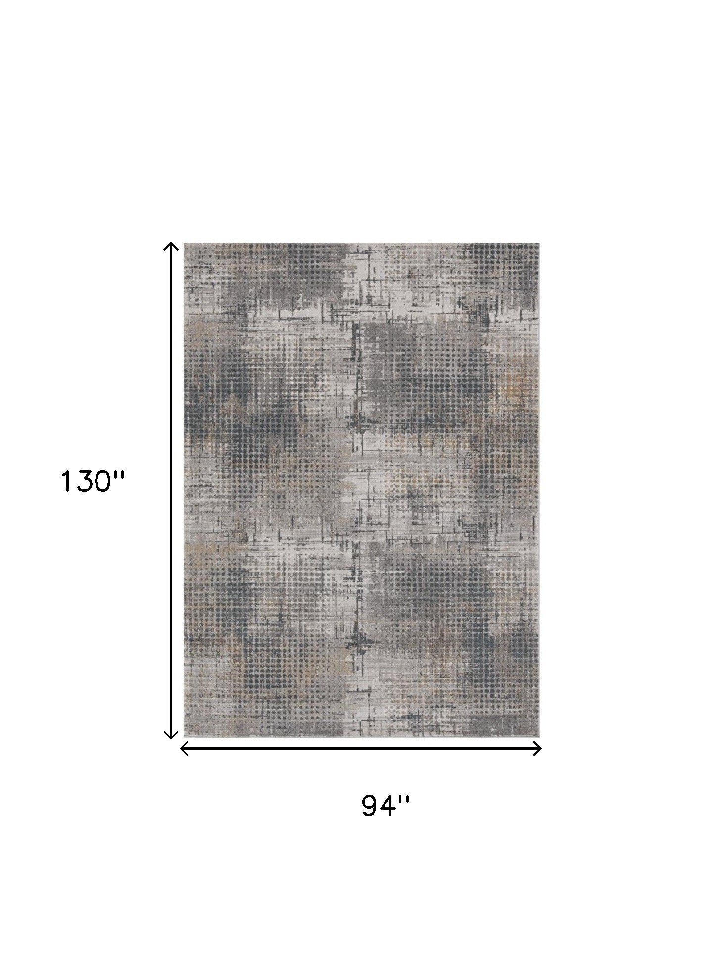 8' X 11' Ivory And Gray Abstract Area Rug-Area Rugs-DECOROLALA