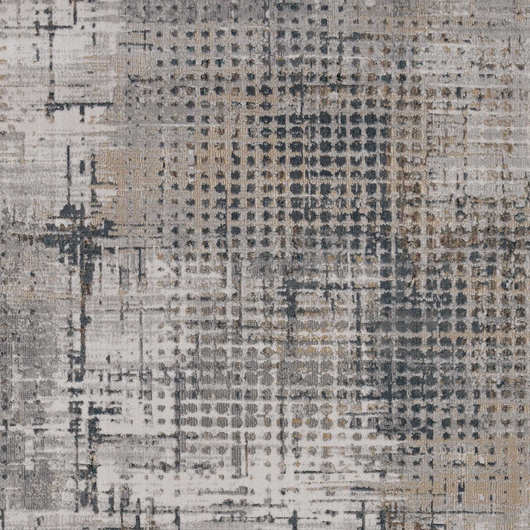 8' X 11' Ivory And Gray Abstract Area Rug-Area Rugs-DECOROLALA