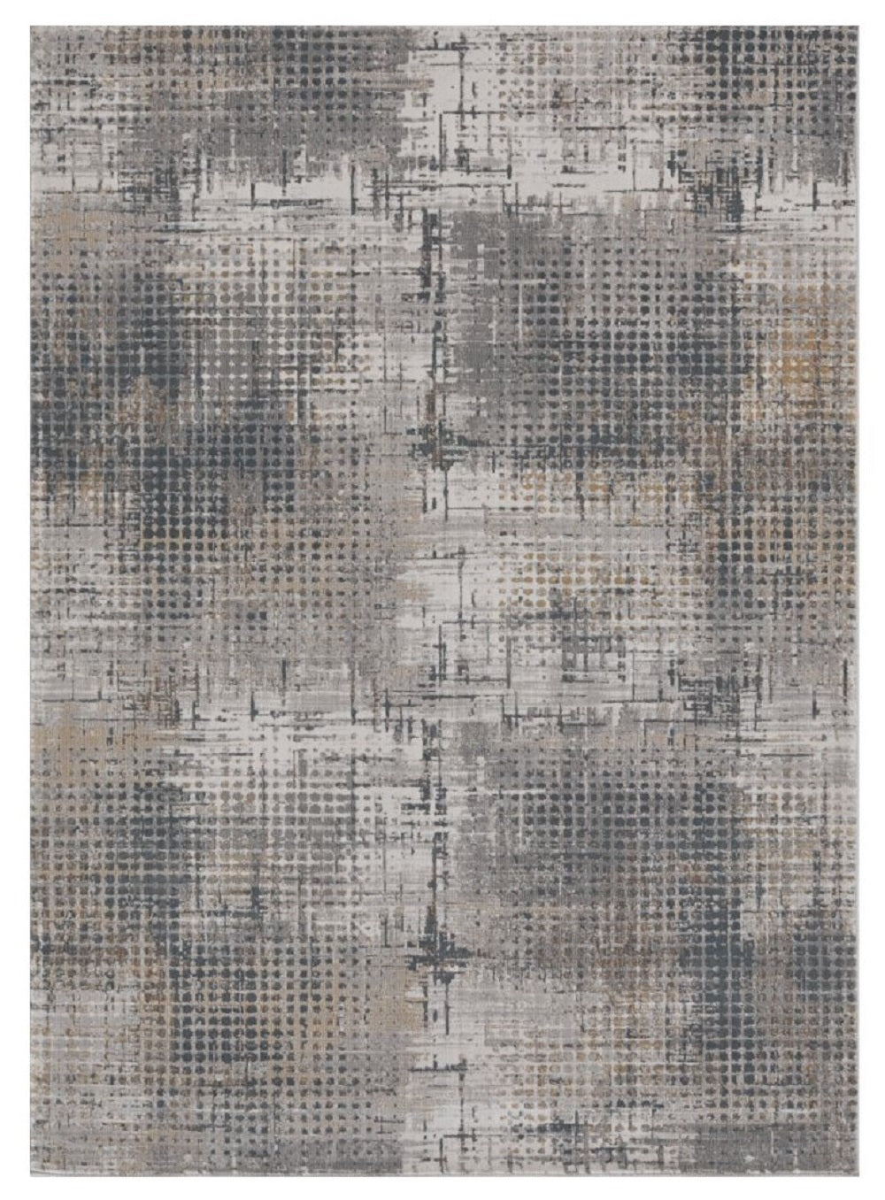 8' X 11' Ivory And Gray Abstract Area Rug-Area Rugs-DECOROLALA