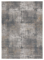 8' X 11' Ivory And Gray Abstract Area Rug-Area Rugs-DECOROLALA