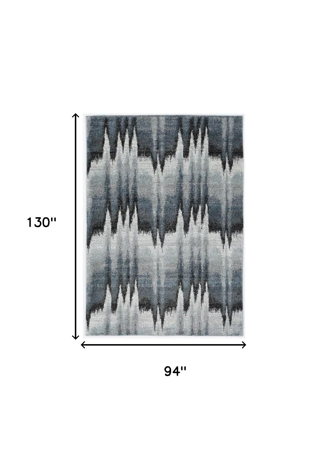 8' X 11' Ivory Blue and Gray Abstract Area Rug-Area Rugs-DECOROLALA