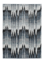 8' X 11' Ivory Blue and Gray Abstract Area Rug-Area Rugs-DECOROLALA