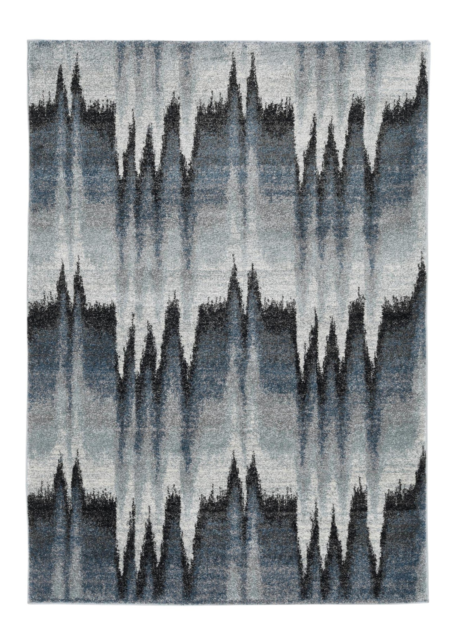 8' X 11' Ivory Blue and Gray Abstract Area Rug-Area Rugs-DECOROLALA