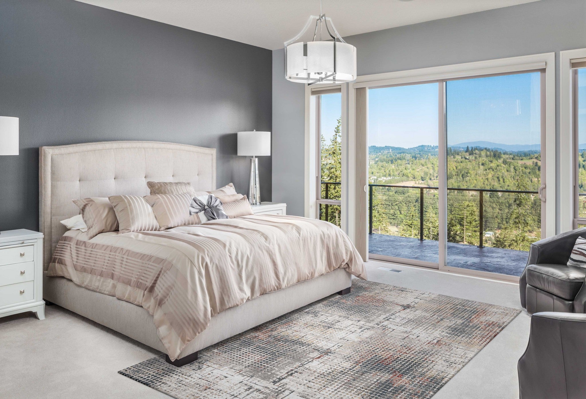 8' X 11' Ivory Gray And Gold Abstract Area Rug-Area Rugs-DECOROLALA