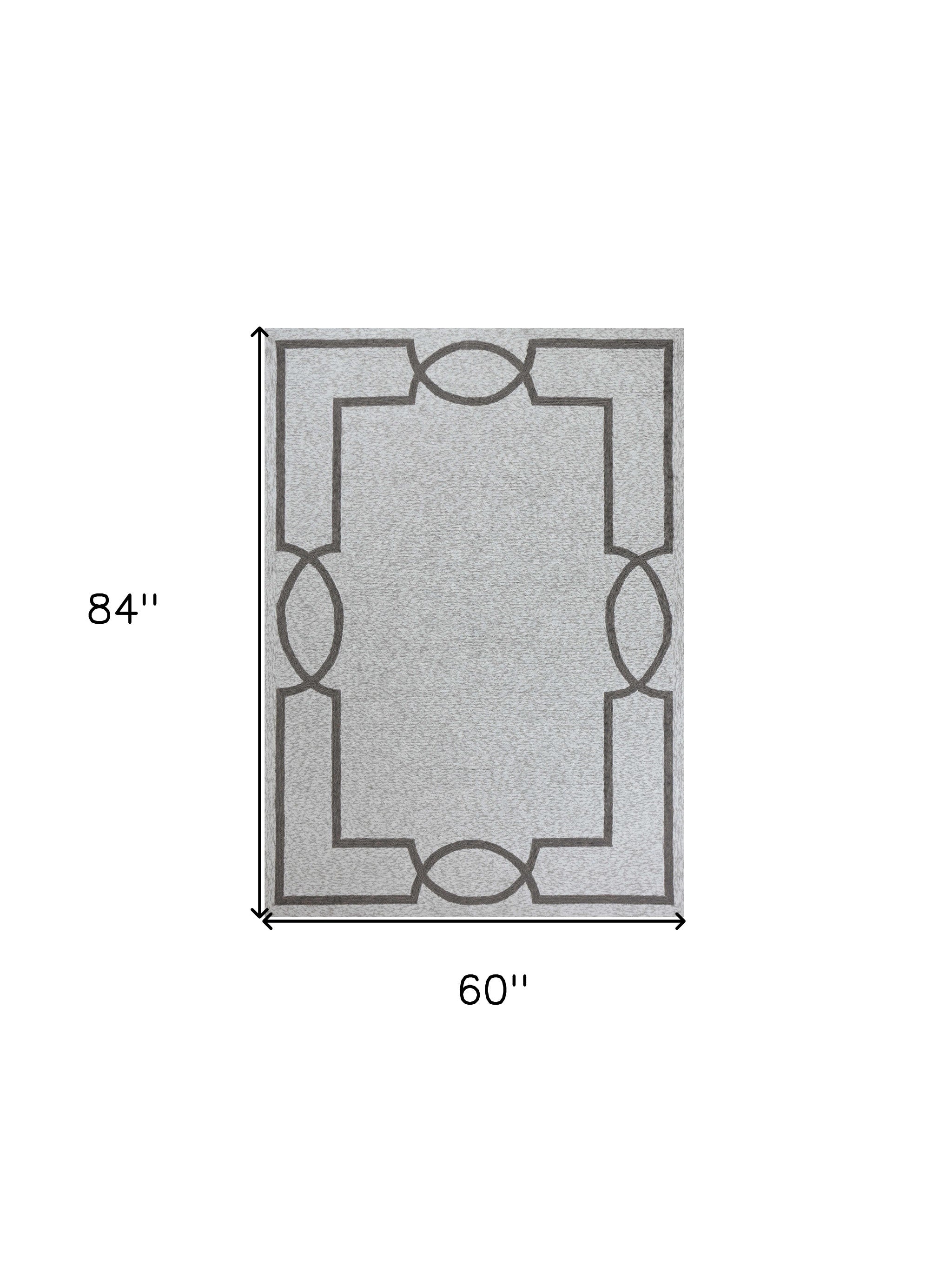 8' X 11' Ivory Indoor Outdoor Area Rug-Outdoor Rugs-DECOROLALA