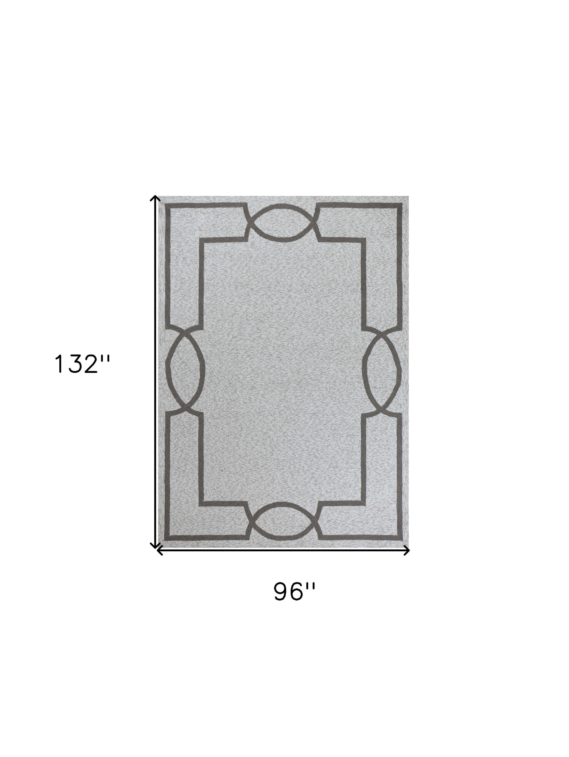 8' X 11' Ivory Indoor Outdoor Area Rug-Outdoor Rugs-DECOROLALA