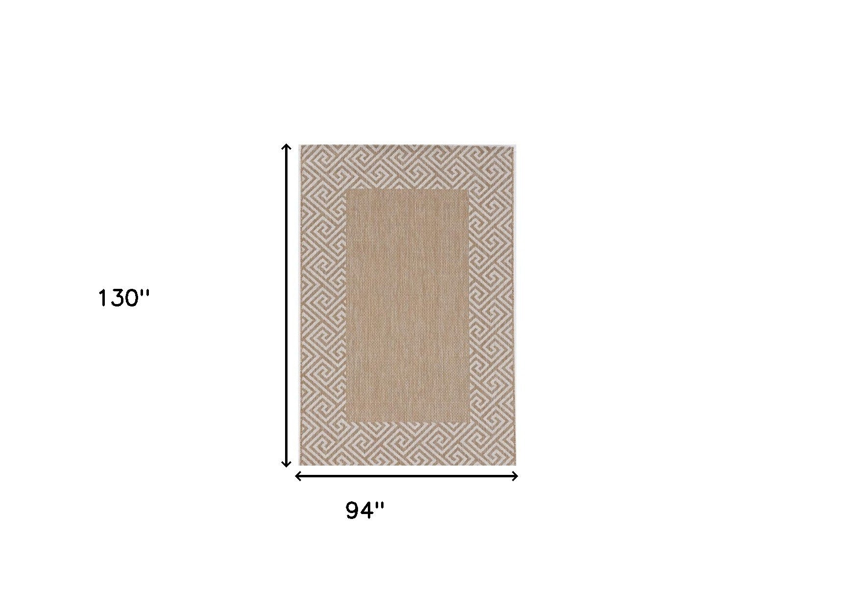 8' X 11' Natural And Beige Geometric Area Rug-Area Rugs-DECOROLALA