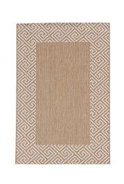 8' X 11' Natural And Beige Geometric Area Rug-Area Rugs-DECOROLALA