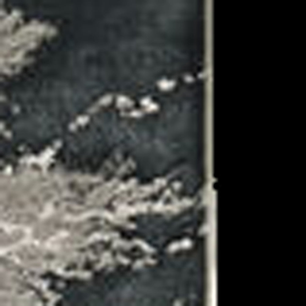 8' X 11' Silver And Black Abstract Area Rug-Area Rugs-DECOROLALA